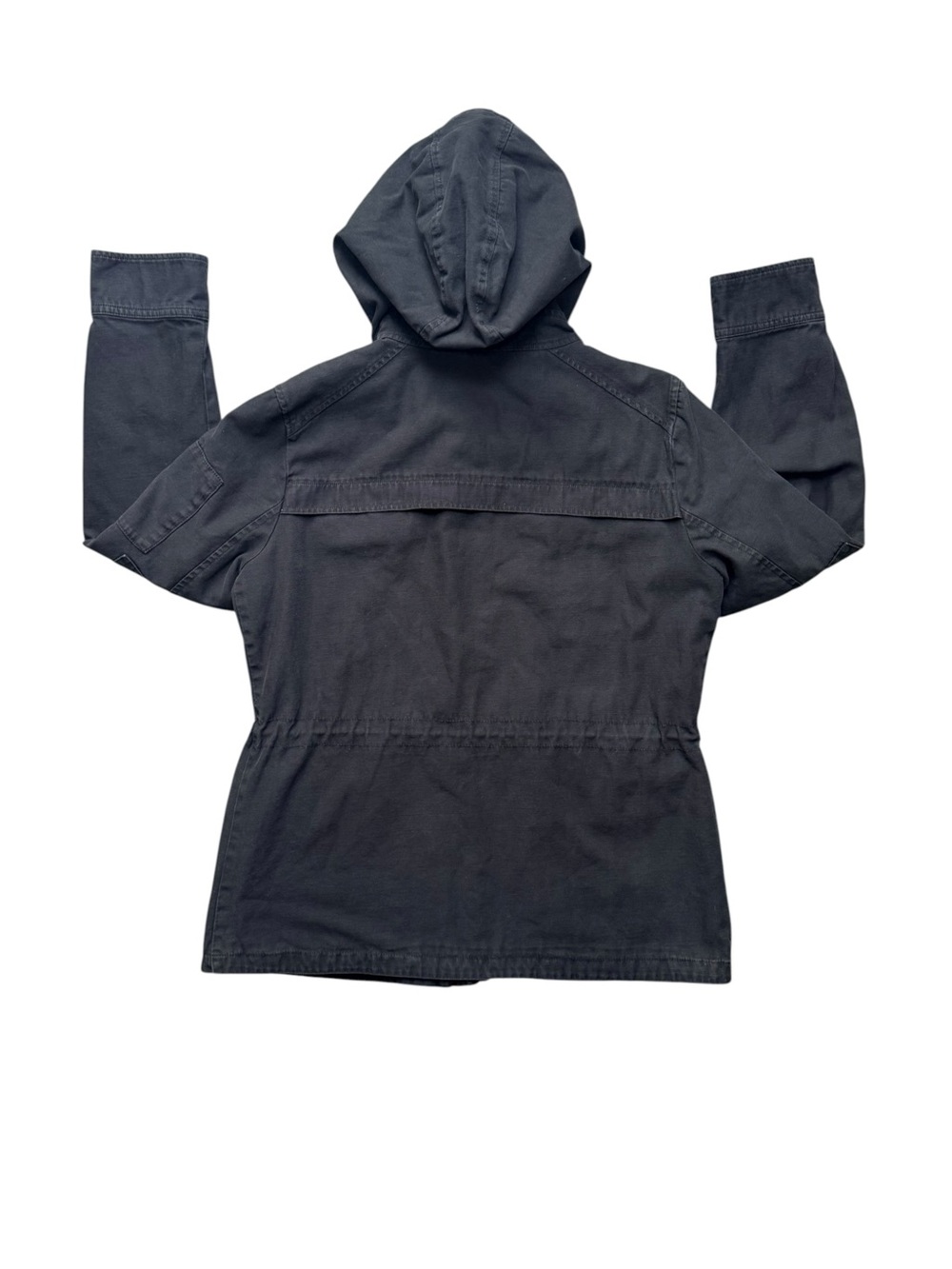 Levi’s Black Hooded Utility Field Jacket Women’s L Military Cargo - Picture 3 of 12